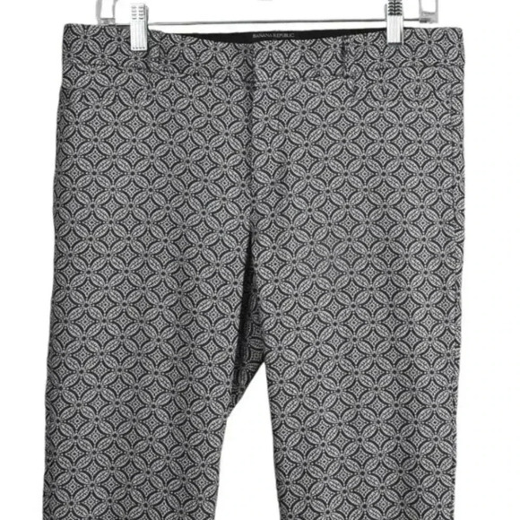 Banana Republic Sloan Pants Pattern Gray Mid Rise Ankle Size 6 - Picture 3 of 13